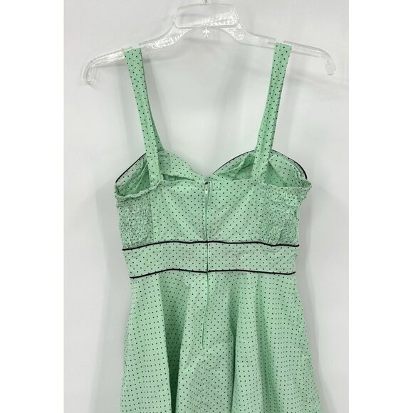 HELL BUNNY dress fit flare polka dot pinup rockabilly mint green 50s inspired S - Picture 7 of 11